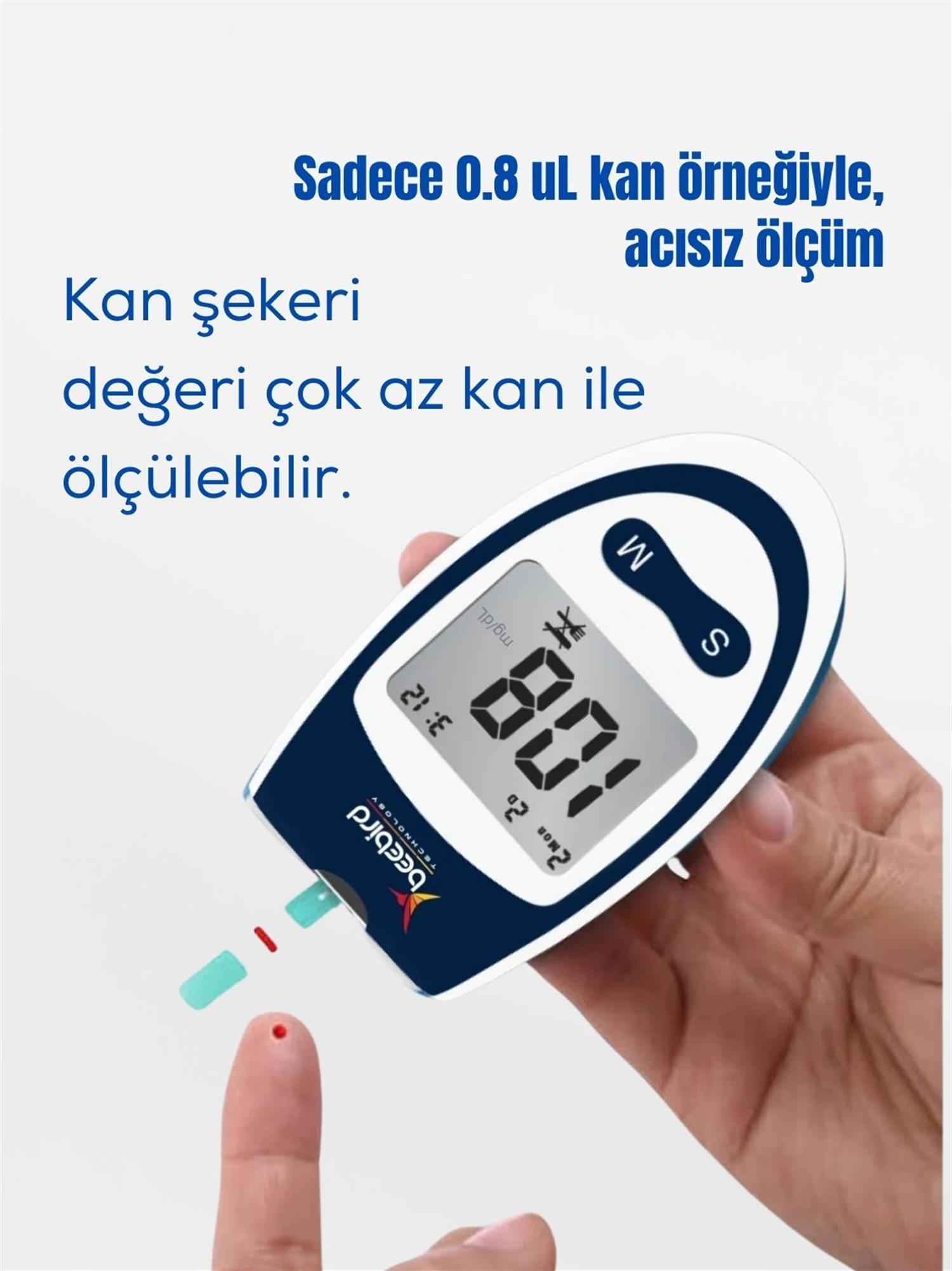 Beebird Accurect GLM 79 Şeker Ölçüm Cihazı ve 75 Adet Strip Dahil!