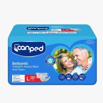 Canped Tekstil Yüzeyli Belbantlı Yetişkin Hasta Bezi XL 30'LU