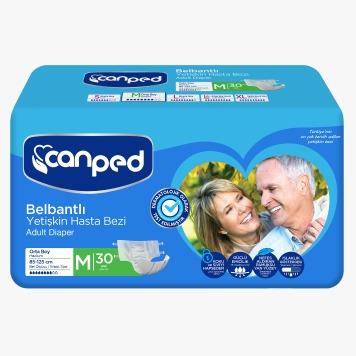Canped Tekstil Yüzeyli Belbantlı Yetişkin Hasta Bezi XL 30'LU