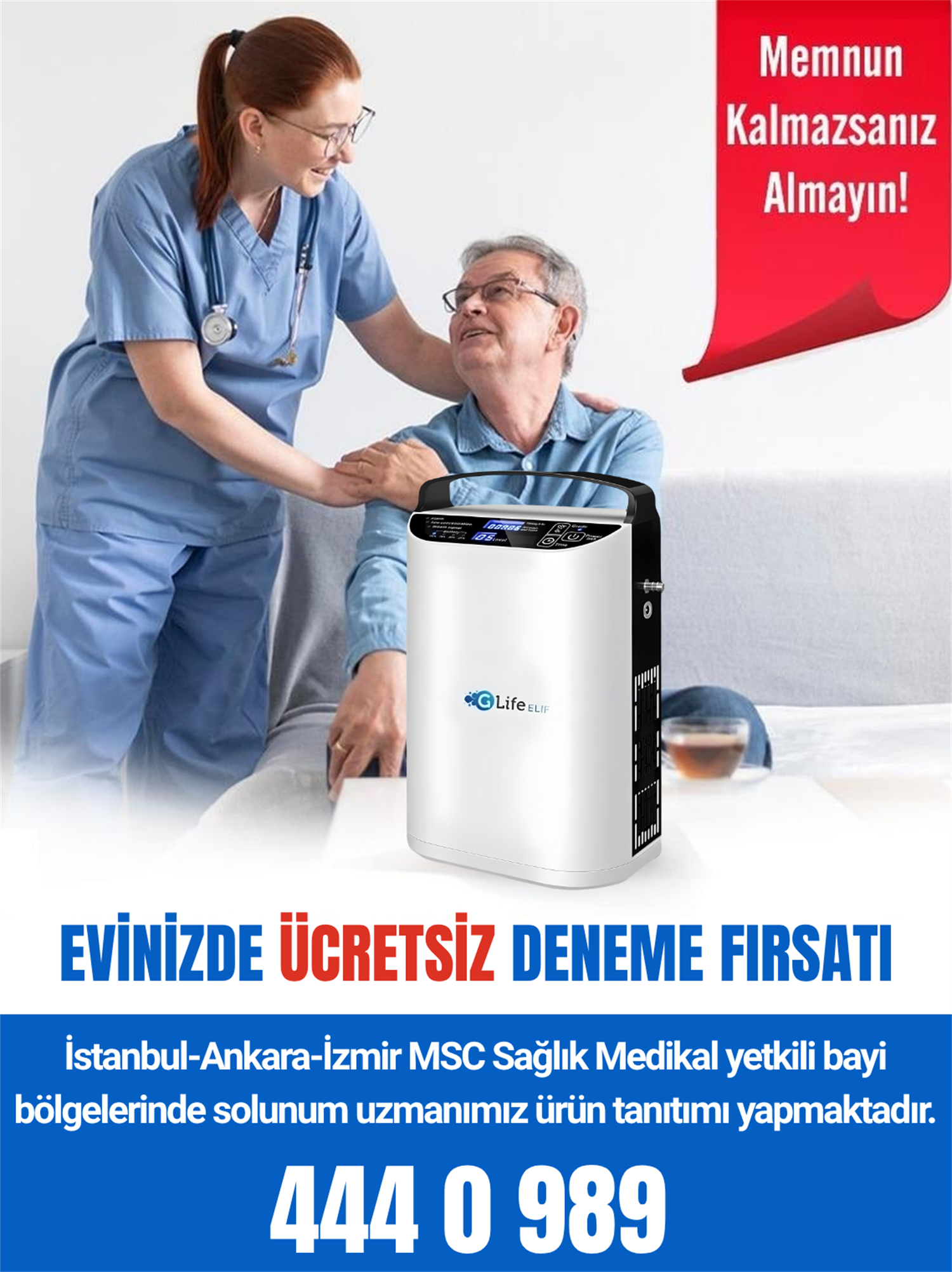 G Life Şarjlı Taşınabilir Oksijen Cihazı