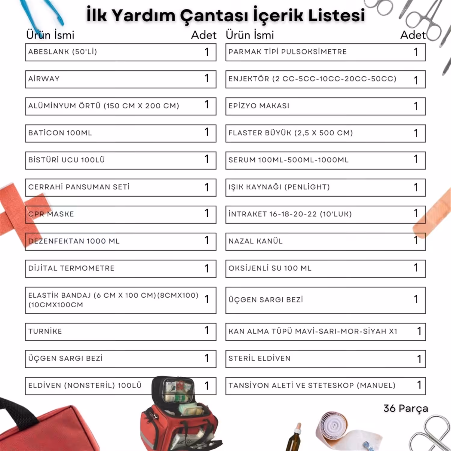 Hemşire İlk Yardım Çantası