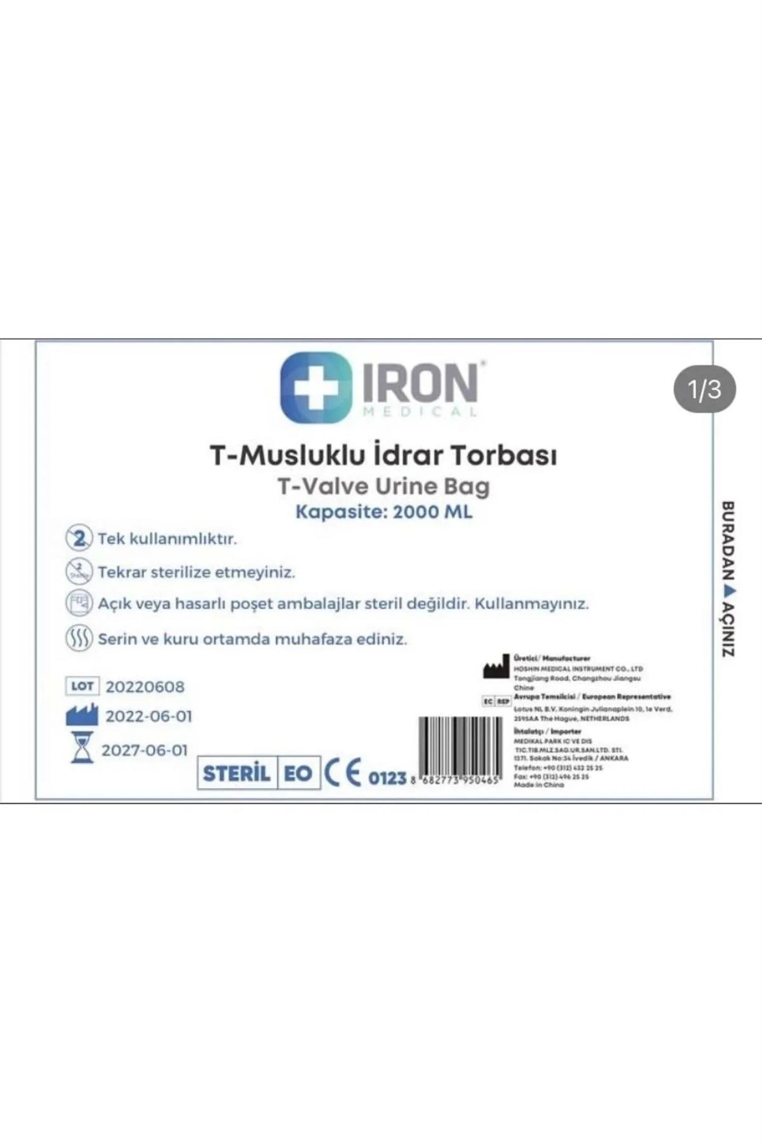 Iron T Musluklu Idrar Torbası 10 Adet