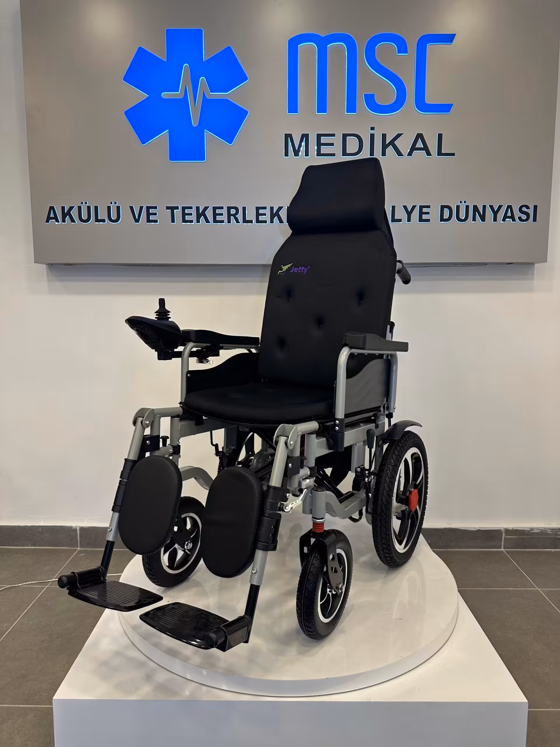 Jetty JT 124 Katlanabilir Elektrikli Engelli Arabası Sırtı Yatar