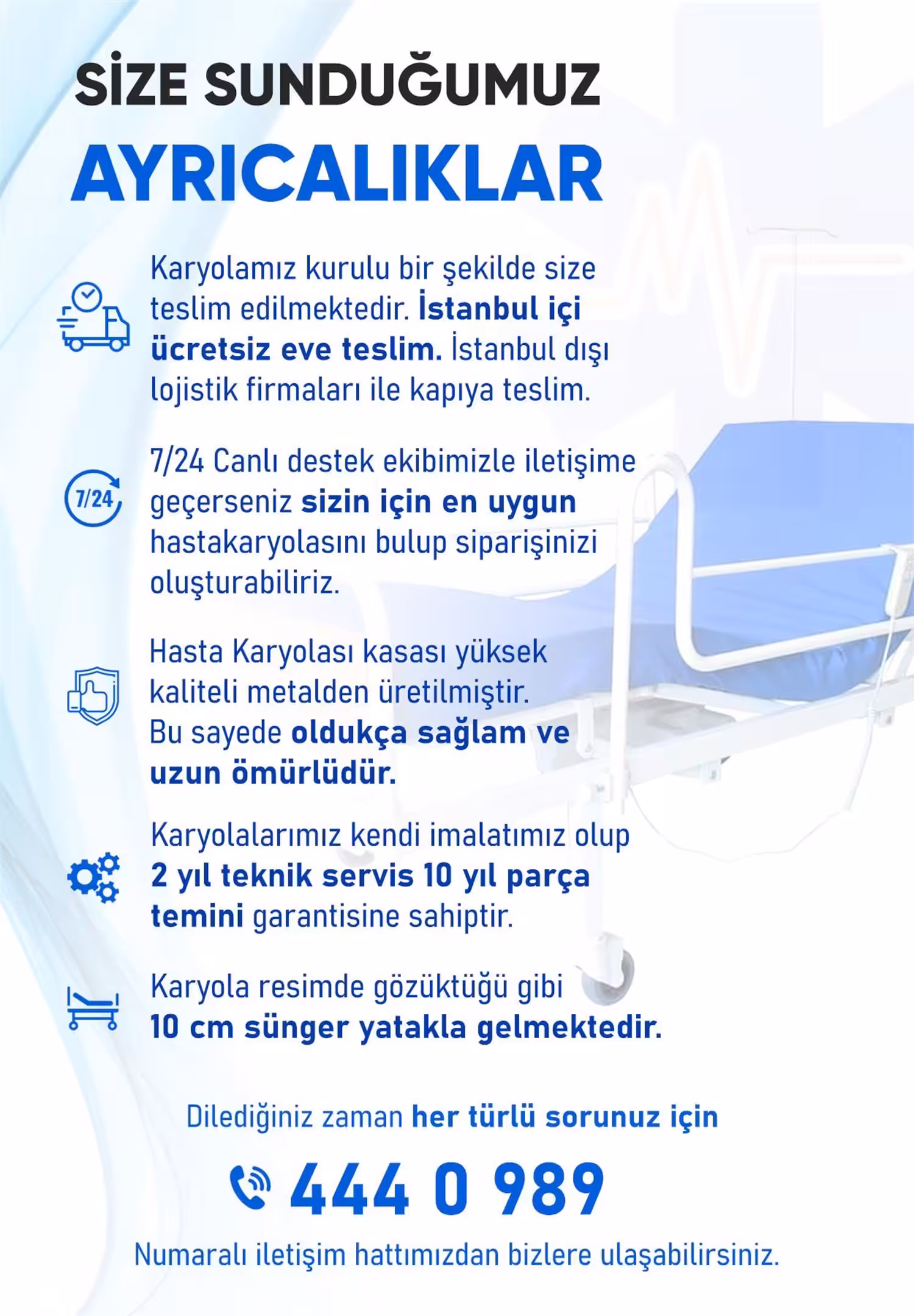 Kiralık 2 Motorlu Hasta Yatağı Karyolası Eko