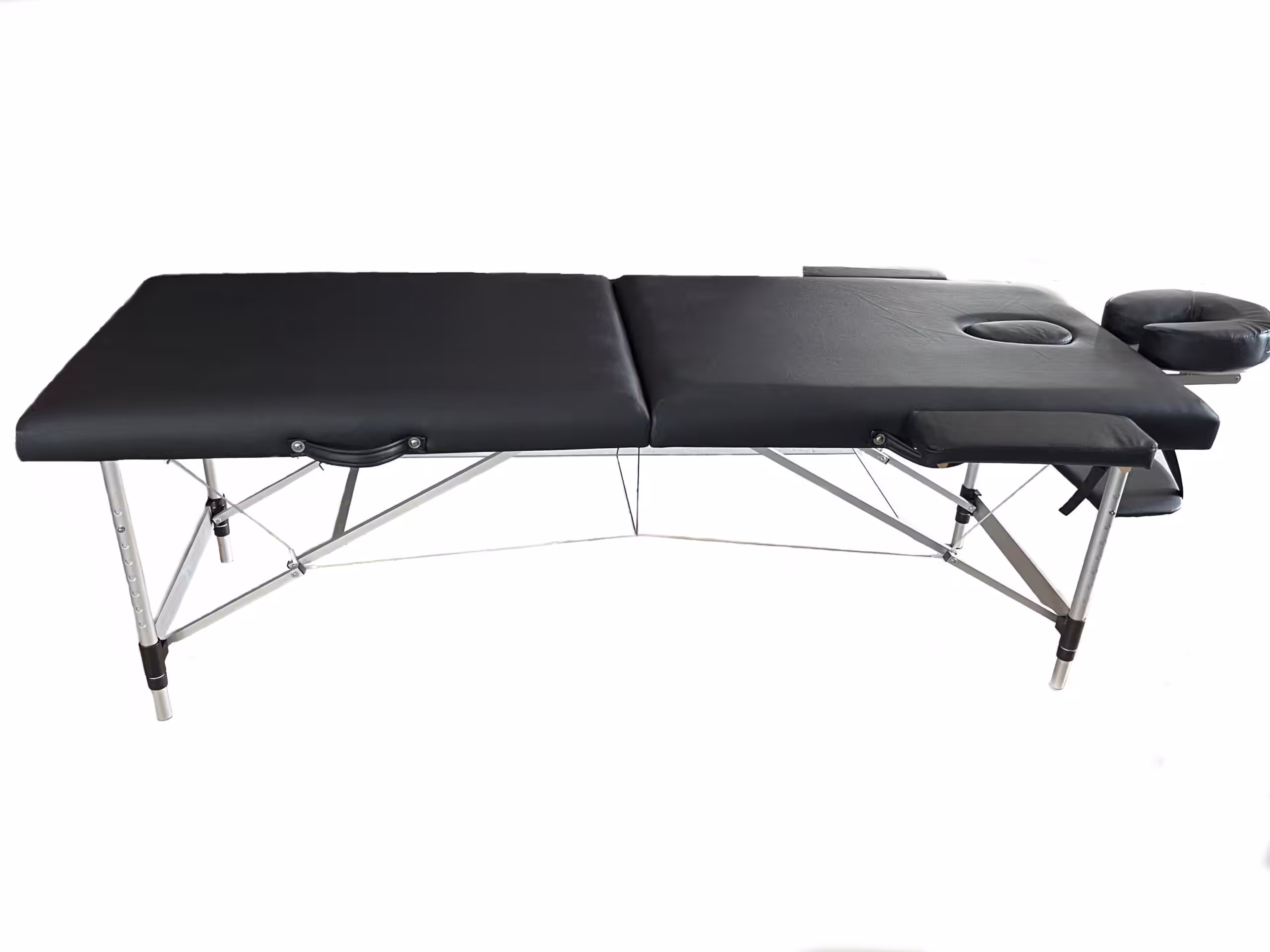 MAXİ Katlanabilir Metal Masaj Masası, Çanta Tipi Masaj ve Tedavi Yatağı Siyah