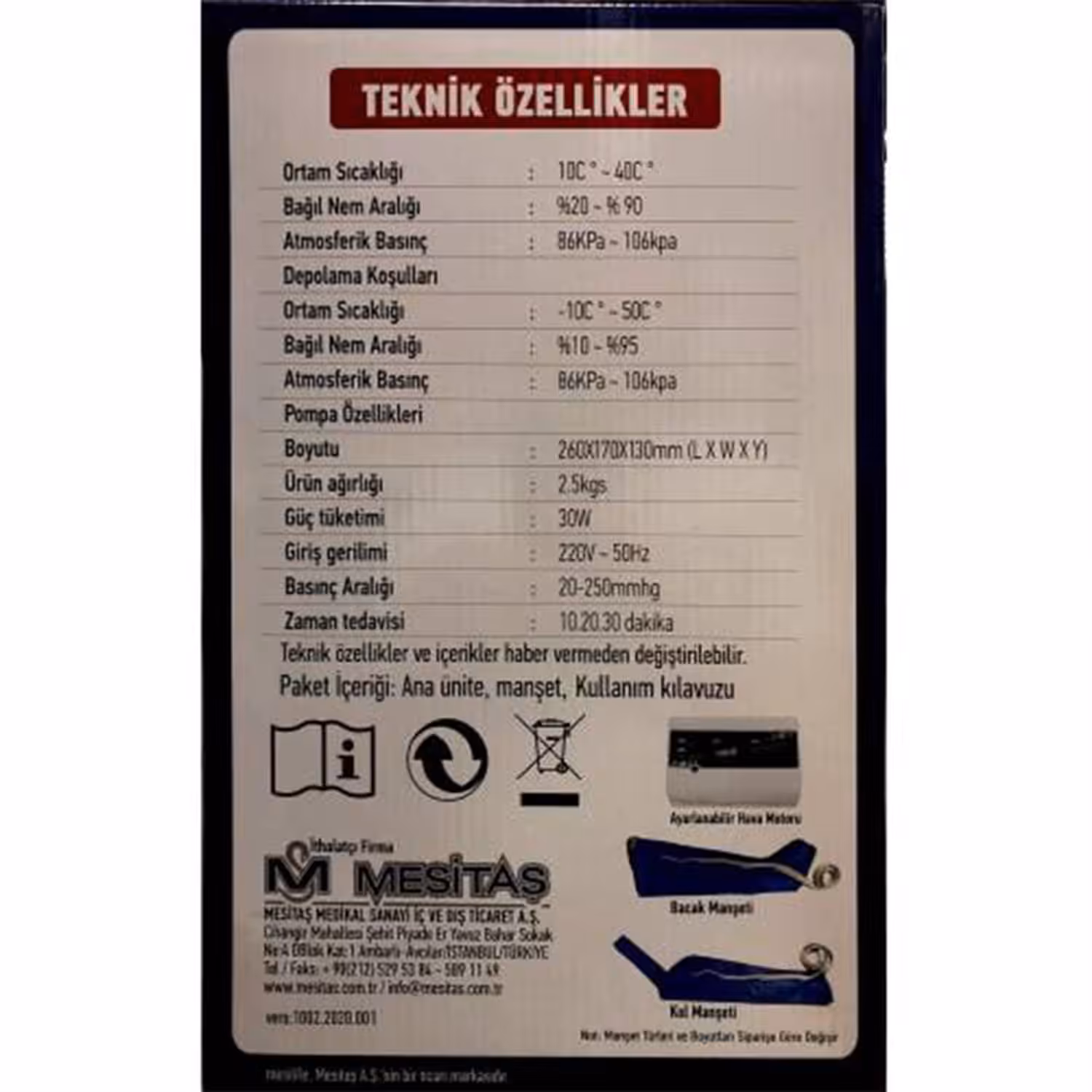 Mesilife Lenf Ödem Cihazı PT 1002 L