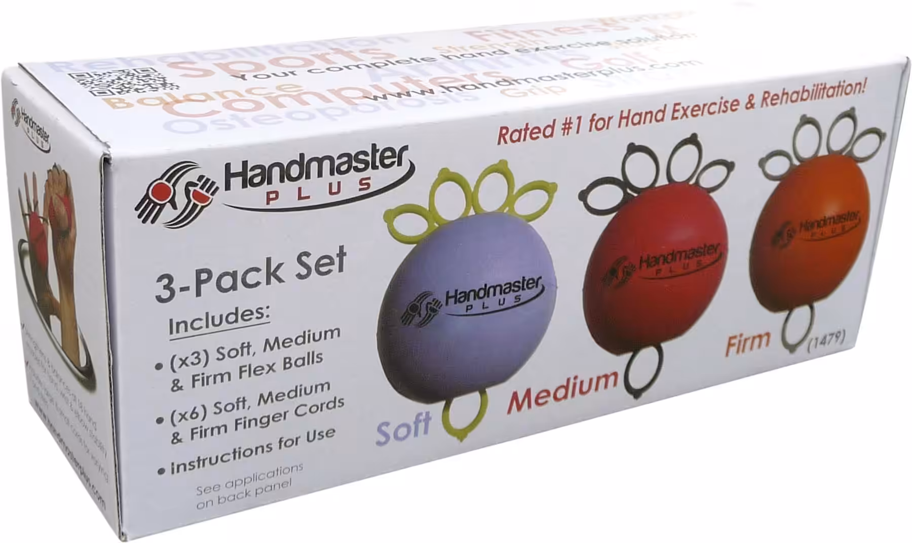 MVS Hand Master Plus Parmak ve El Egzersiz Güçlendirme Kuvvetlendirici 3 Lü Set