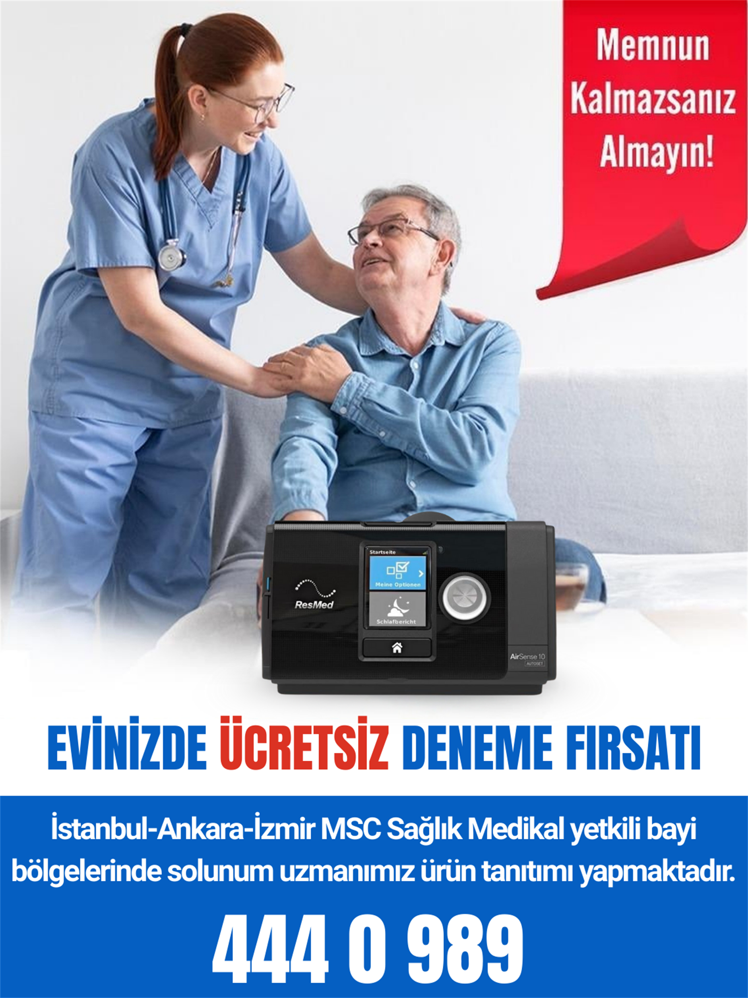 ResMed AirSense Elite Sabit Basınçlı CPAP Uyku ve Solunum Cihazı