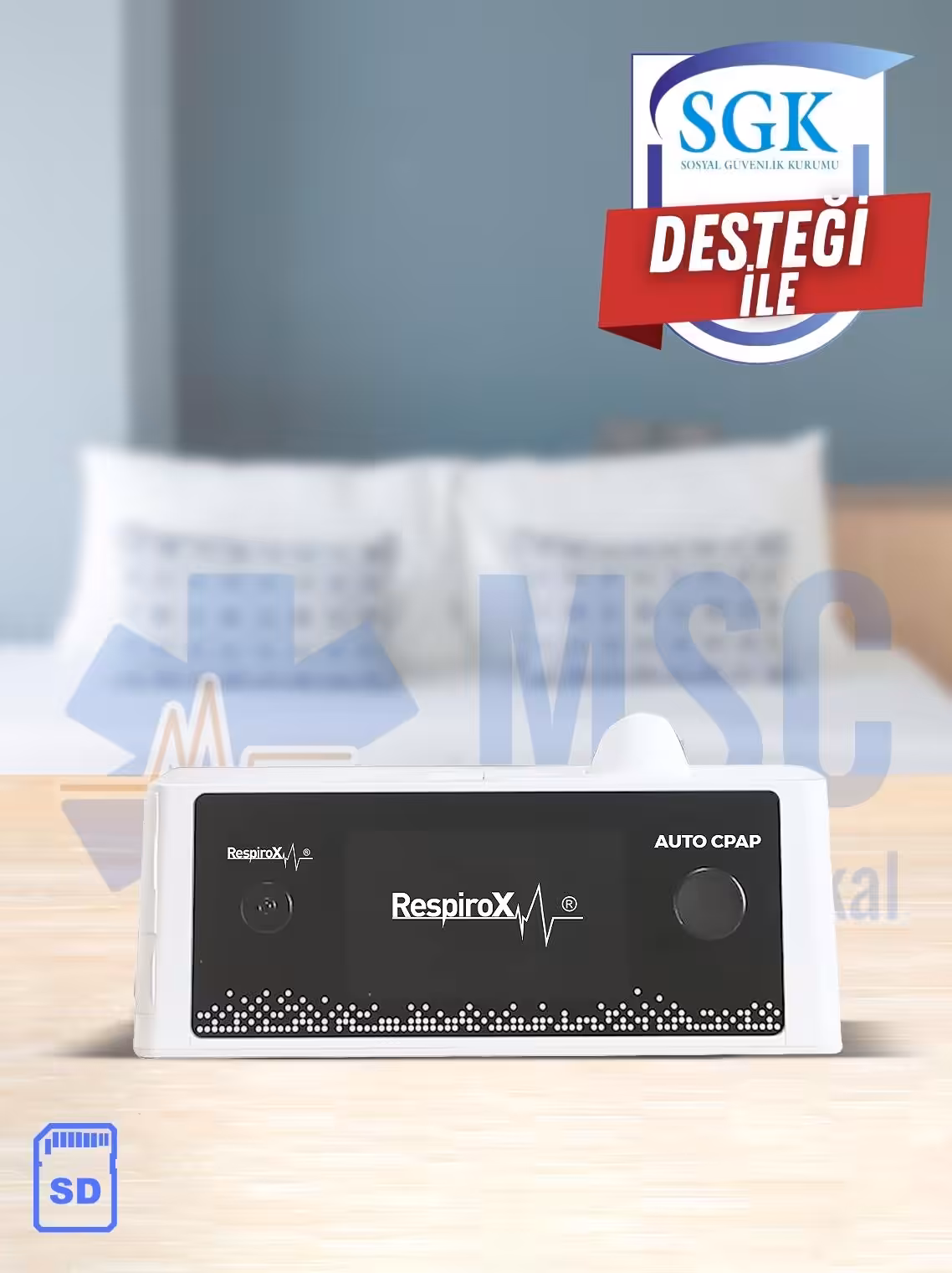 Respirox DM28 25SA BP BPAP Cihazı + Maske + Nemlendirici
