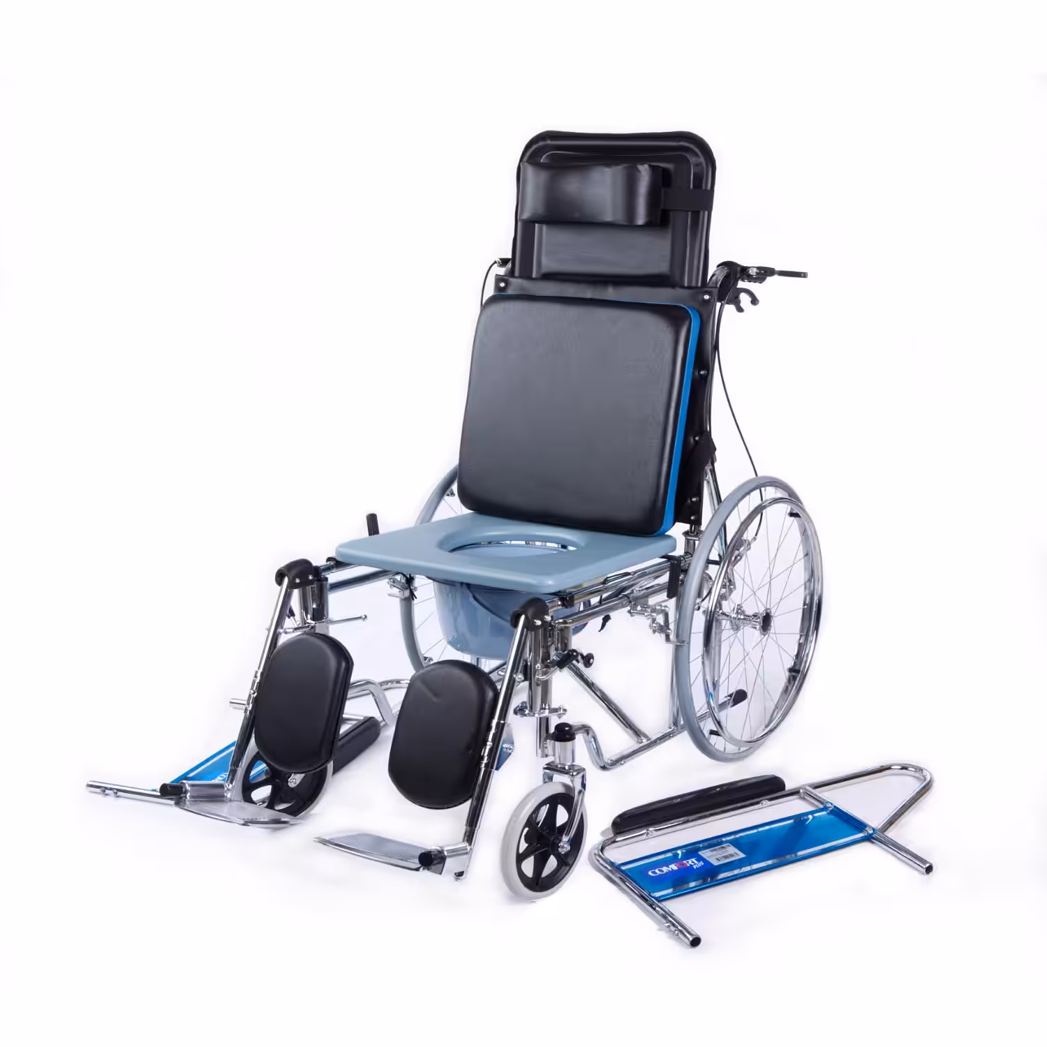Sırt Yatar Tuvaletli Tekerlekli Sandalye Comfort Plus DM 609GC Modeli