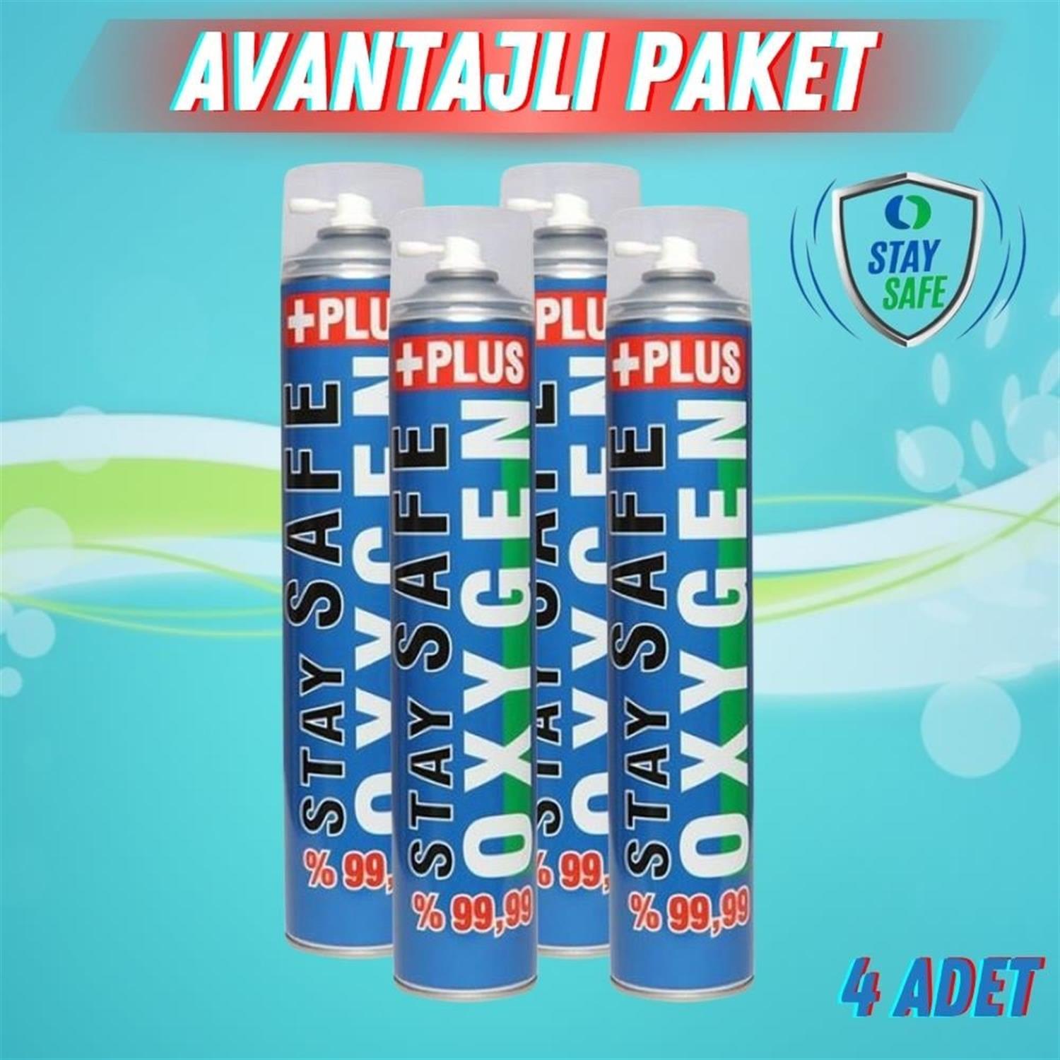 Stay Safe Plus Taşınabilir Oksijen Tüpü 400 Nefeslik