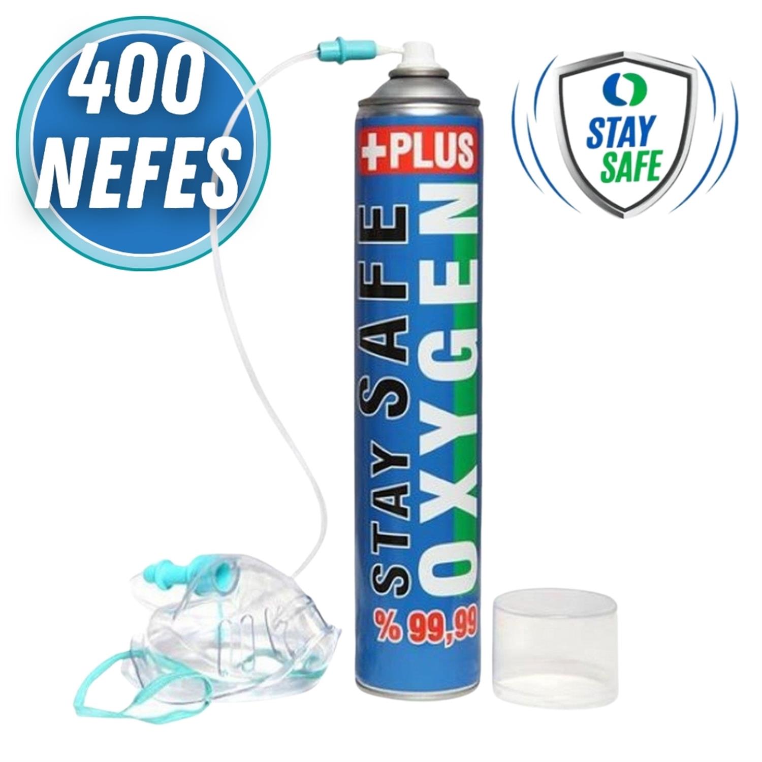 Stay Safe Plus Taşınabilir Oksijen Tüpü 400 Nefeslik