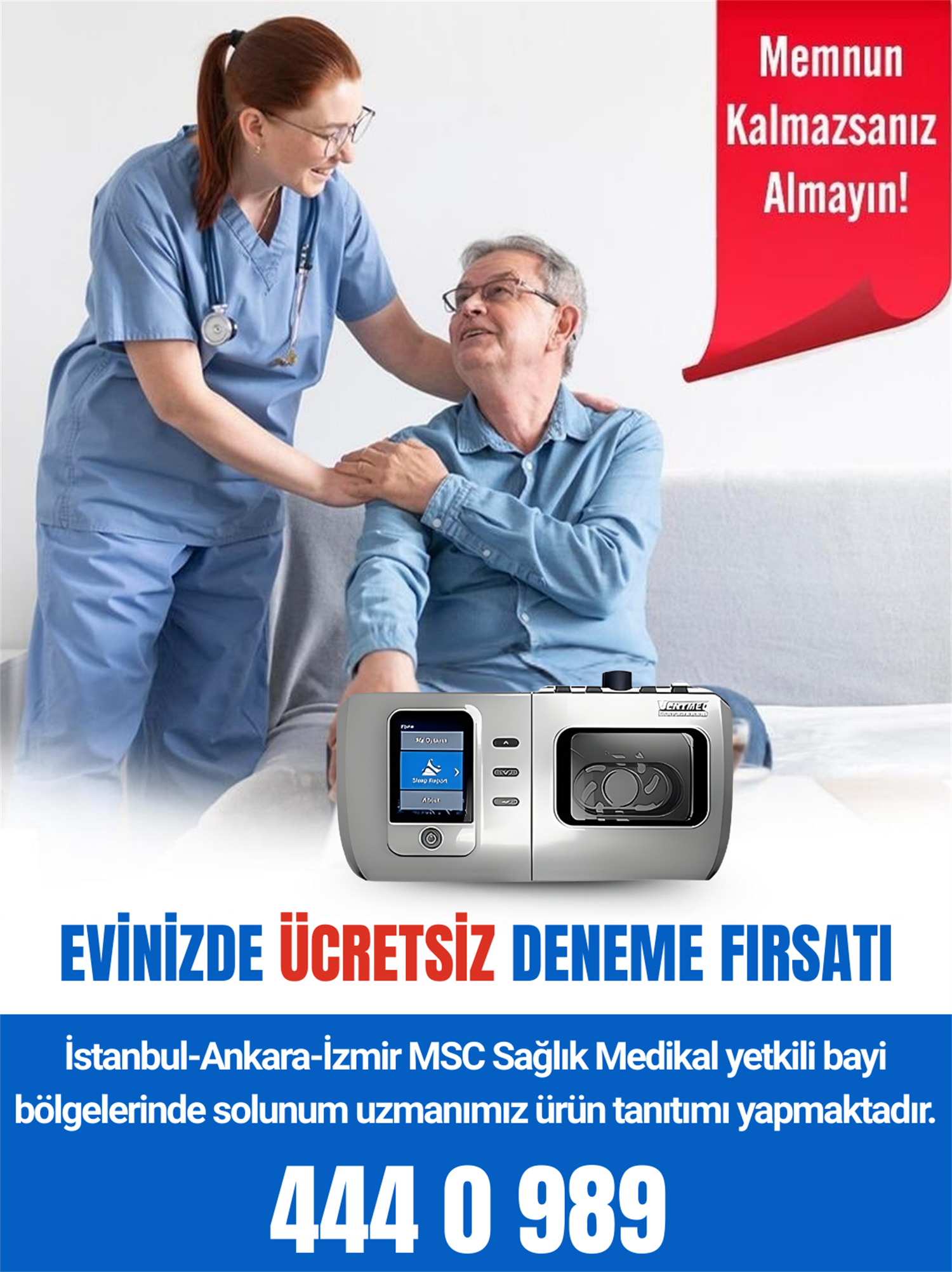 Ventmed DS5 Isıtıcılı Nemlendiricili CPAP Cihazı + Maske